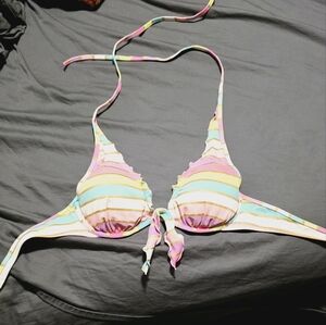 Victoria's Secret lined swimsuit top. Pastel striped size 34B